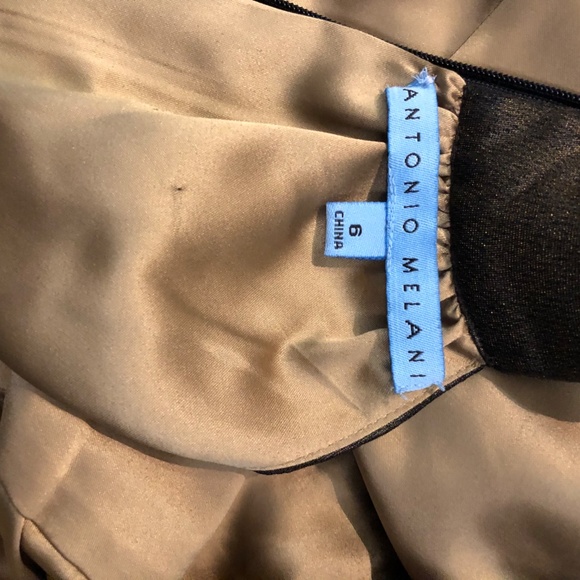 Antonio Melani Bronze And Gold Halter Dress With Sequins, Size 6 - Picture 8 of 11